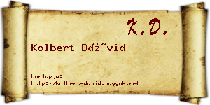 Kolbert Dávid névjegykártya