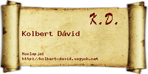 Kolbert Dávid névjegykártya