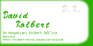 david kolbert business card